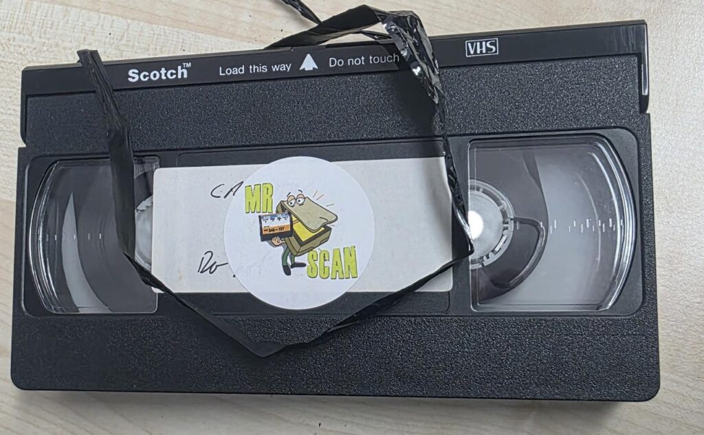 Damaged VHS tape